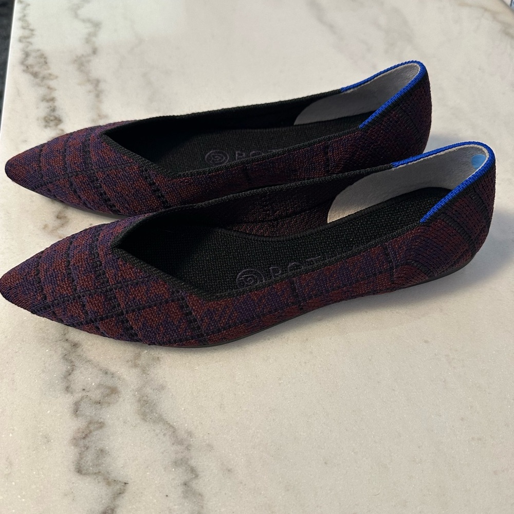 Rothy's The Point in Cranberry Plaid 6